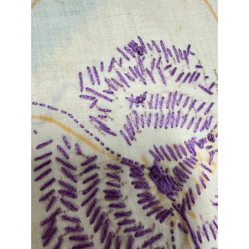 VTG 1930s Pansy Quilt Squares 9 Appliqué 17x17" Grandma‎ Made Embroidery Flowers - Picture 7 of 12